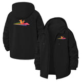 Origami Fox and Paper Airplane Unisex Full-Zip Printed Waterproof Hooded Windbreaker