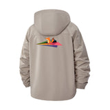 Origami Fox and Paper Airplane Unisex Full-Zip Printed Waterproof Hooded Windbreaker