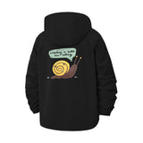 Motivational Snail Unisex Full-Zip Printed Waterproof Hooded Windbreaker