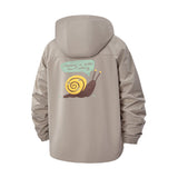 Motivational Snail Unisex Full-Zip Printed Waterproof Hooded Windbreaker