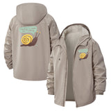 Motivational Snail Unisex Full-Zip Printed Waterproof Hooded Windbreaker