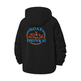 Boat Drinks Unisex Full-Zip Printed Waterproof Hooded Windbreaker