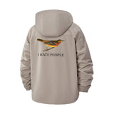 Sarcastic Bird Unisex Full-Zip Printed Waterproof Hooded Windbreaker