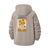Sunflower Vase Unisex Full-Zip Printed Waterproof Hooded Windbreaker