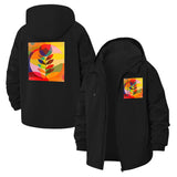 Abstract Botanical Art Unisex Full-Zip Printed Waterproof Hooded Windbreaker