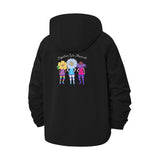 Whimsical Friendship Unisex Full-Zip Printed Waterproof Hooded Windbreaker