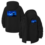 Mountain Nightscape Unisex Full-Zip Printed Waterproof Hooded Windbreaker