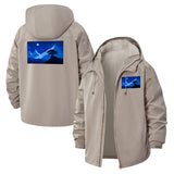 Mountain Nightscape Unisex Full-Zip Printed Waterproof Hooded Windbreaker