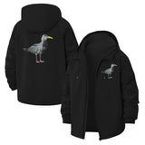 Seagull Graphic Unisex Full-Zip Printed Waterproof Hooded Windbreaker