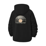 Vinyl Record Mountain Unisex Full-Zip Printed Waterproof Hooded Windbreaker