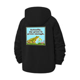 Frog and Grass Quote Unisex Full-Zip Printed Waterproof Hooded Windbreaker
