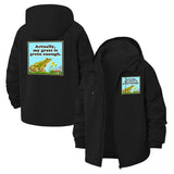 Frog and Grass Quote Unisex Full-Zip Printed Waterproof Hooded Windbreaker