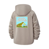 Frog and Grass Quote Unisex Full-Zip Printed Waterproof Hooded Windbreaker