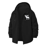 Geometric Moose Unisex Full-Zip Printed Waterproof Hooded Windbreaker