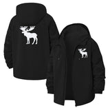 Geometric Moose Unisex Full-Zip Printed Waterproof Hooded Windbreaker