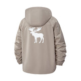 Geometric Moose Unisex Full-Zip Printed Waterproof Hooded Windbreaker