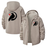 Artistic Raven Unisex Full-Zip Printed Waterproof Hooded Windbreaker
