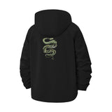 Coiled Snake Unisex Full-Zip Printed Waterproof Hooded Windbreaker