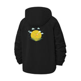 Peaceful Cartoon Sun Unisex Full-Zip Printed Waterproof Hooded Windbreaker