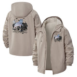 Mystical Wolf Unisex Full-Zip Printed Waterproof Hooded Windbreaker