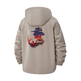 Outdoor Wilderness Scene Unisex Full-Zip Printed Waterproof Hooded Windbreaker