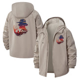 Outdoor Wilderness Scene Unisex Full-Zip Printed Waterproof Hooded Windbreaker