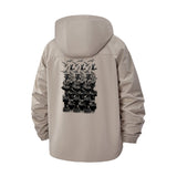 Abstract Feather Pattern Unisex Full-Zip Printed Waterproof Hooded Windbreaker