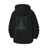 Snowflake Tree Unisex Full-Zip Printed Waterproof Hooded Windbreaker