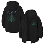 Snowflake Tree Unisex Full-Zip Printed Waterproof Hooded Windbreaker