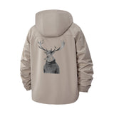 Distinguished Deer Portrait Unisex Full-Zip Printed Waterproof Hooded Windbreaker
