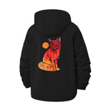 Geometric Fox Art Unisex Full-Zip Printed Waterproof Hooded Windbreaker