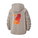 Geometric Fox Art Unisex Full-Zip Printed Waterproof Hooded Windbreaker