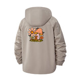 Mushrooms and Flowers Unisex Full-Zip Printed Waterproof Hooded Windbreaker