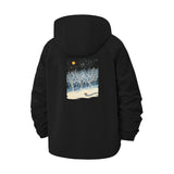 Winter Forest Night Unisex Full-Zip Printed Waterproof Hooded Windbreaker