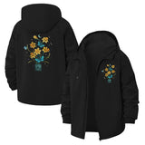 Botanical Vase Unisex Full-Zip Printed Waterproof Hooded Windbreaker