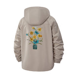 Botanical Vase Unisex Full-Zip Printed Waterproof Hooded Windbreaker