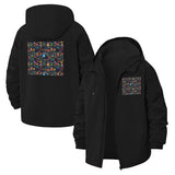 Pixel Art Icon Unisex Full-Zip Printed Waterproof Hooded Windbreaker
