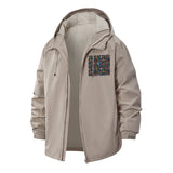 Pixel Art Icon Unisex Full-Zip Printed Waterproof Hooded Windbreaker