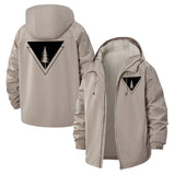 Geometric Tree Unisex Full-Zip Printed Waterproof Hooded Windbreaker