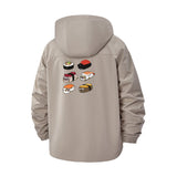 Sushi Food Art Unisex Full-Zip Printed Waterproof Hooded Windbreaker