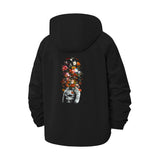 Astronaut Floral Burst Unisex Full-Zip Printed Waterproof Hooded Windbreaker