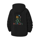 Flower and Butterfly Allergies Unisex Full-Zip Printed Waterproof Hooded Windbreaker