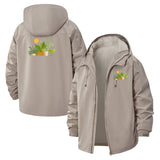 Tropical Garden Unisex Full-Zip Printed Waterproof Hooded Windbreaker