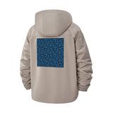 Wave Pattern Unisex Full-Zip Printed Waterproof Hooded Windbreaker