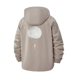 Minimalist Geometric Unisex Full-Zip Printed Waterproof Hooded Windbreaker