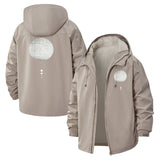 Minimalist Geometric Unisex Full-Zip Printed Waterproof Hooded Windbreaker