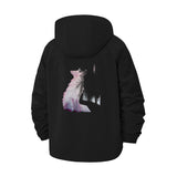 Geometric Wolf Unisex Full-Zip Printed Waterproof Hooded Windbreaker