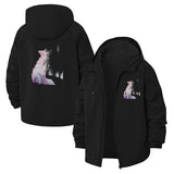Geometric Wolf Unisex Full-Zip Printed Waterproof Hooded Windbreaker