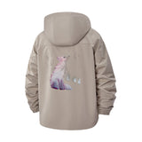 Geometric Wolf Unisex Full-Zip Printed Waterproof Hooded Windbreaker