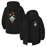 Geometric Space Landscape Unisex Full-Zip Printed Waterproof Hooded Windbreaker